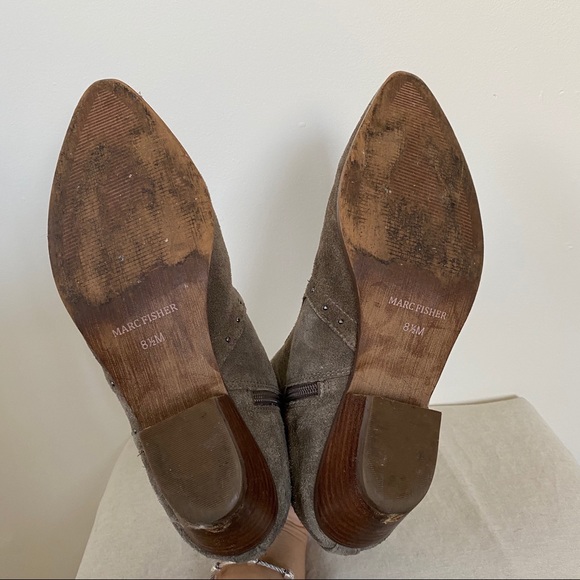 Marc Fisher Wanda Suede Studded Ankle Booties 8.5 - Picture 8 of 10